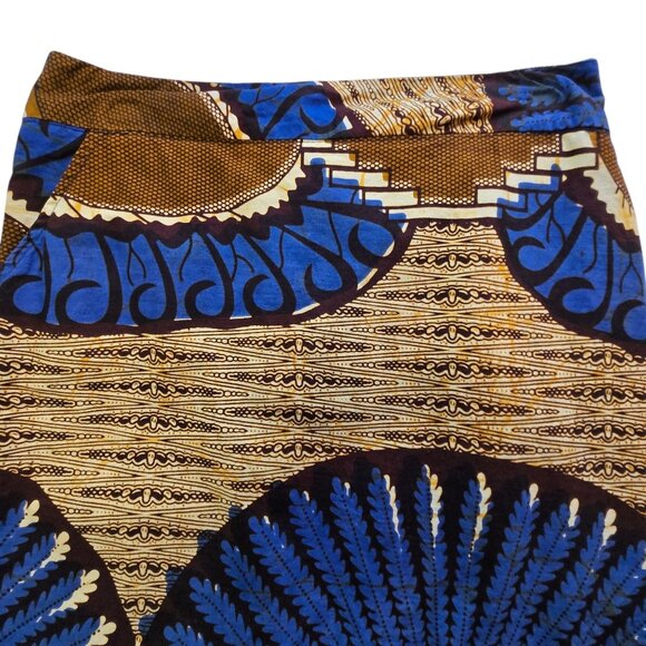 Greater Good African Kitenge Pencil Skirt Headress Print Pockets Small - Picture 3 of 5